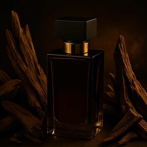 Perfume bottle with woods
